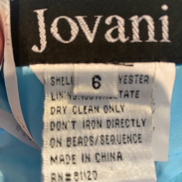 Jovani Strapless Light Blue Dress with Sequins - Picture 4 of 4